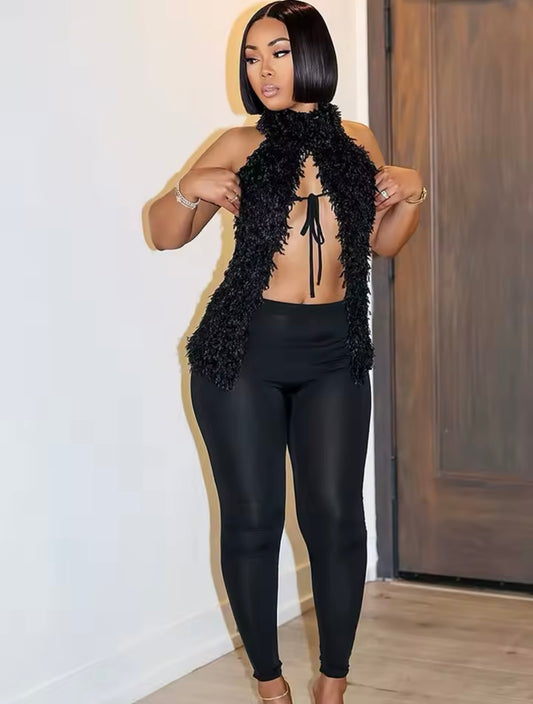 “Andi Fluff” Black 2 Piece Set