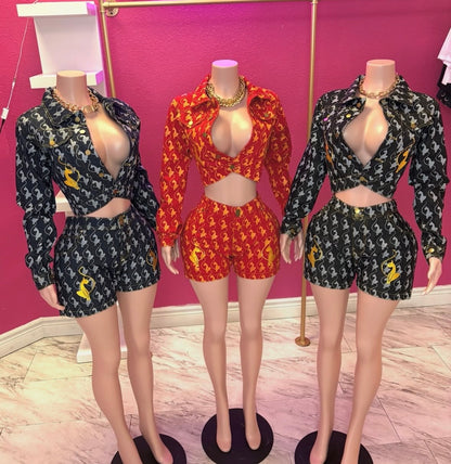 “Baby Phat” Red Denim 2 Piece Set