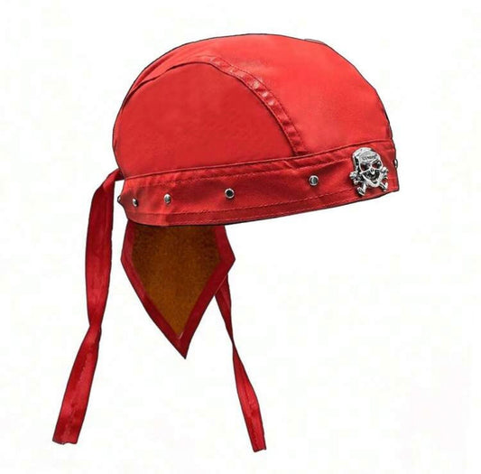 “Skull” Red Biker Hat