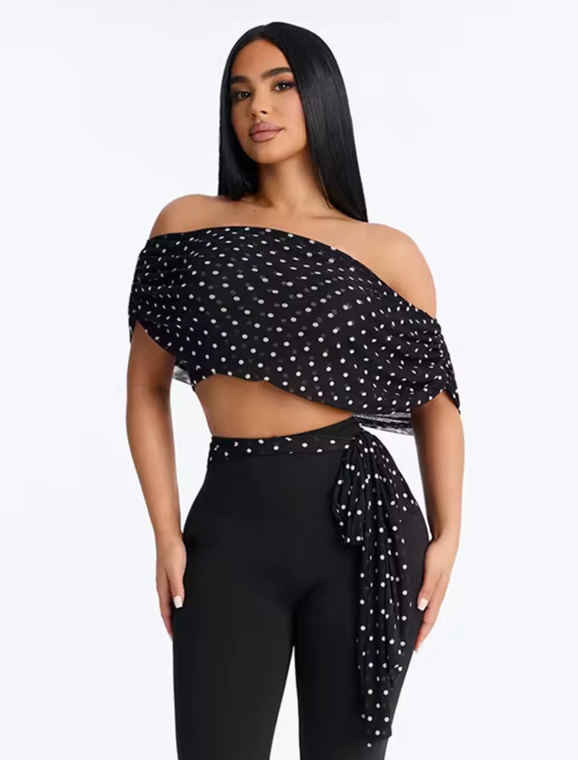 “Polka Muse” Black 2 Piece Set