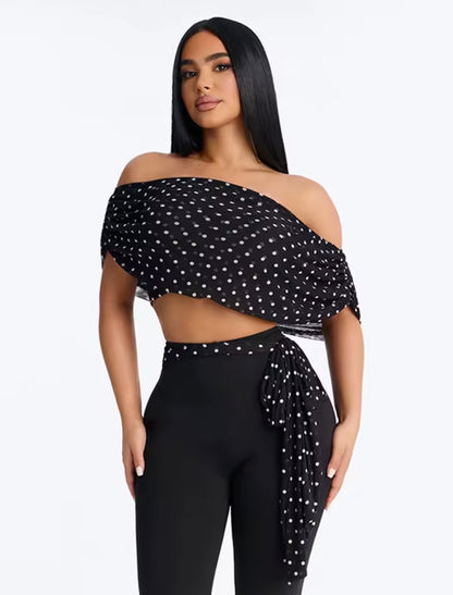 “Polka Muse” Black 2 Piece Set