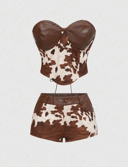 “Cowgirl” Brown Leather 2 Piece Set