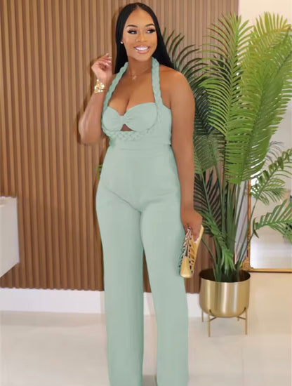 “Robin” Pastel Green Jumpsuit