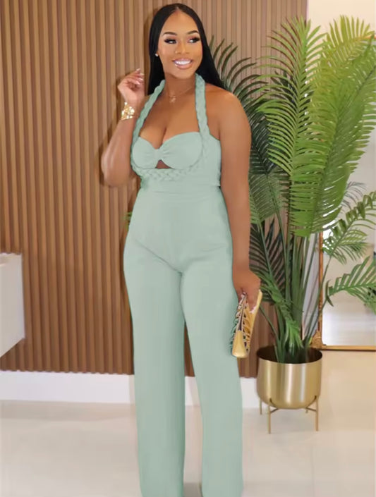 “Robin” Pastel Green Jumpsuit