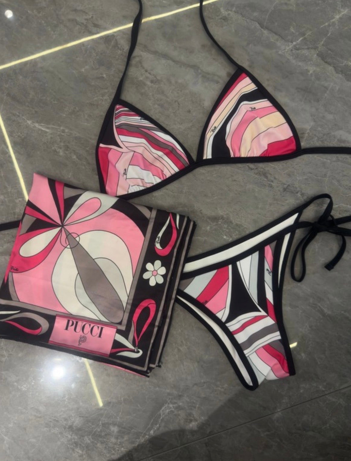 “Pucci” Hot Pink 2 Piece Swimsuit