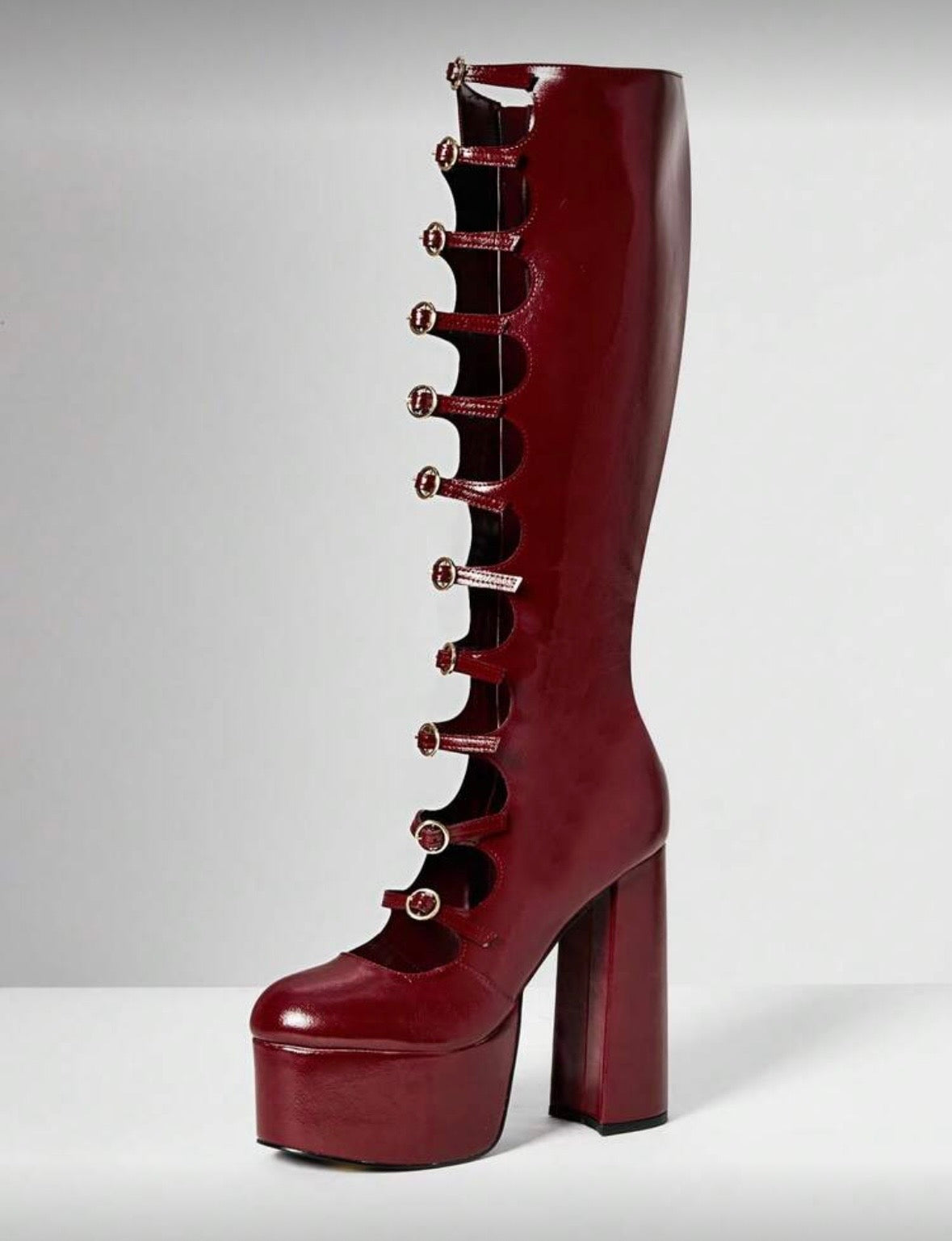“Madame” Burgundy Heel