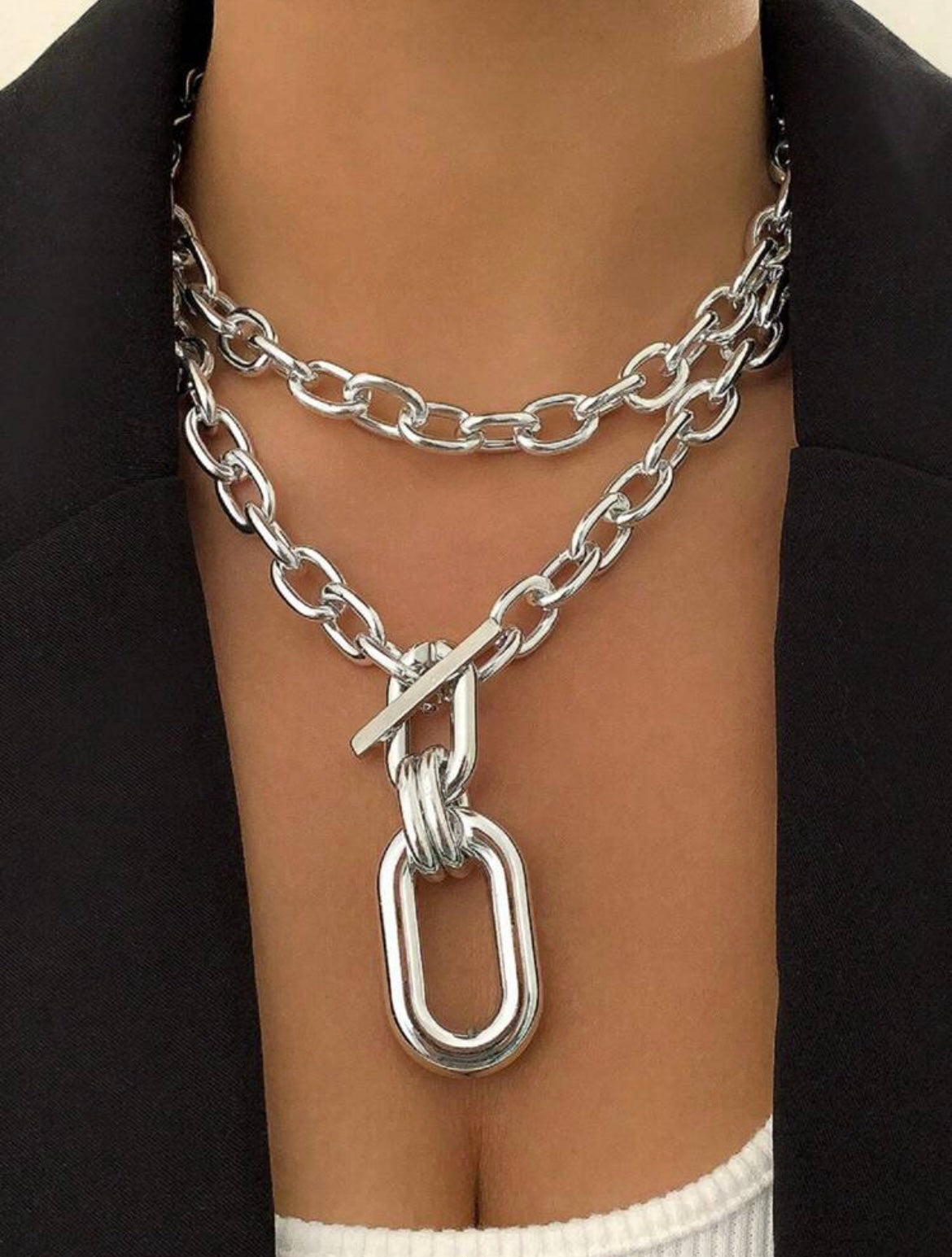 “Double Up” Silver Necklace