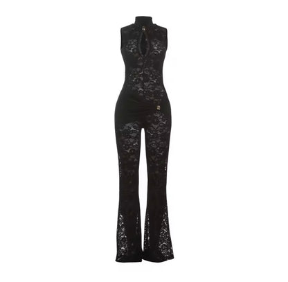 “Lexi Lace” White Jumpsuit