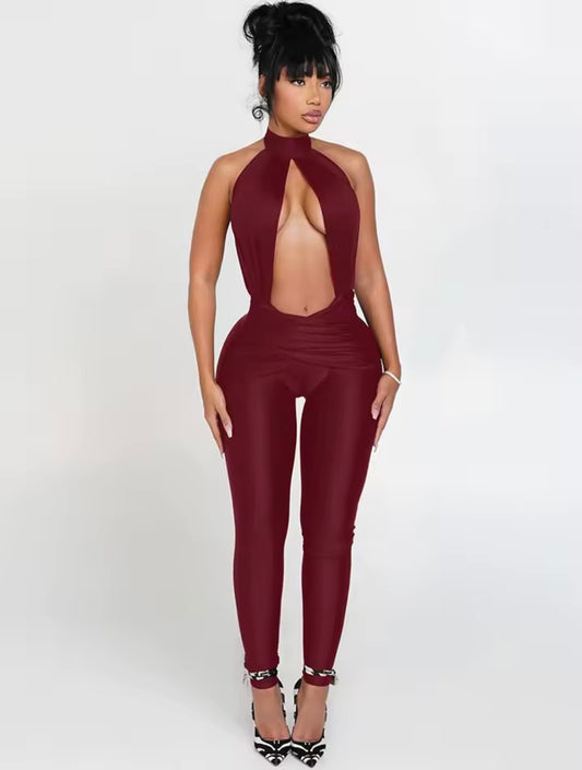 “Rapunzel” Burgundy Jumpsuit