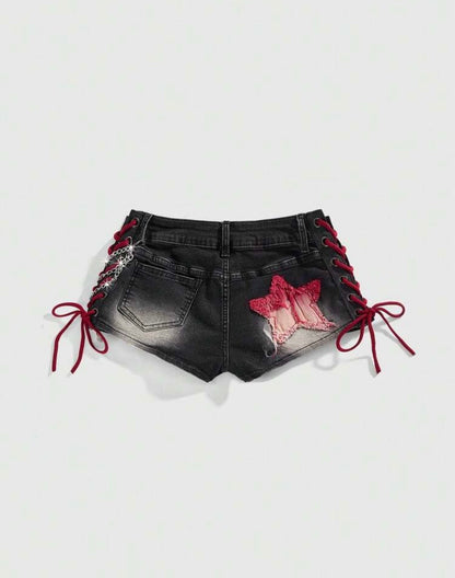 “Flick It 2.0” Black Denim Shorts