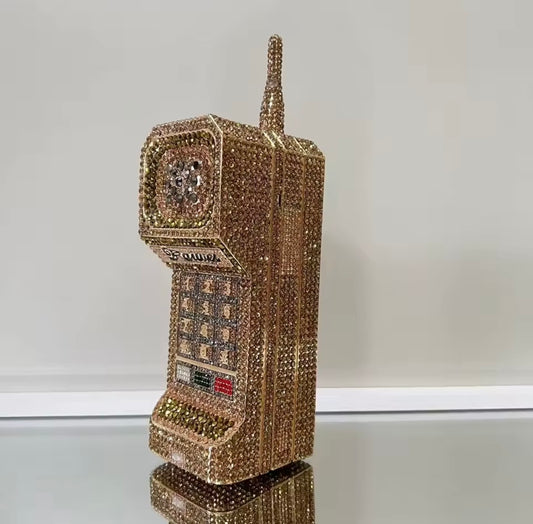 “Telephone” Gold Handbag