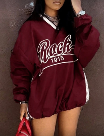 “Windbreaker Jersey” Burgundy Top