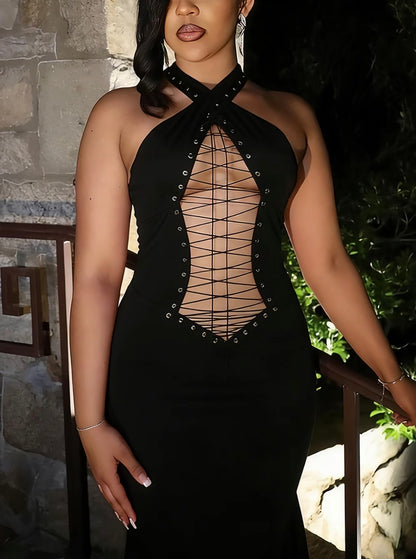“Strings Attached” Black Dress