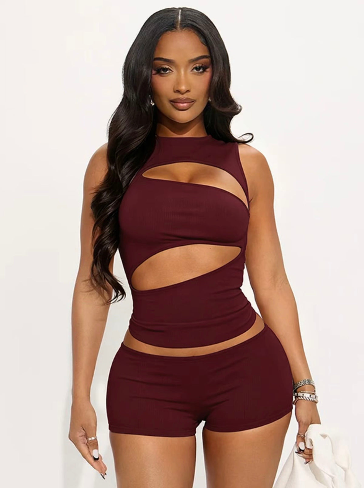 “Asymmetrical” White 2 Piece Set