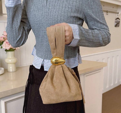 “Gilded Knot” Khaki Handbag