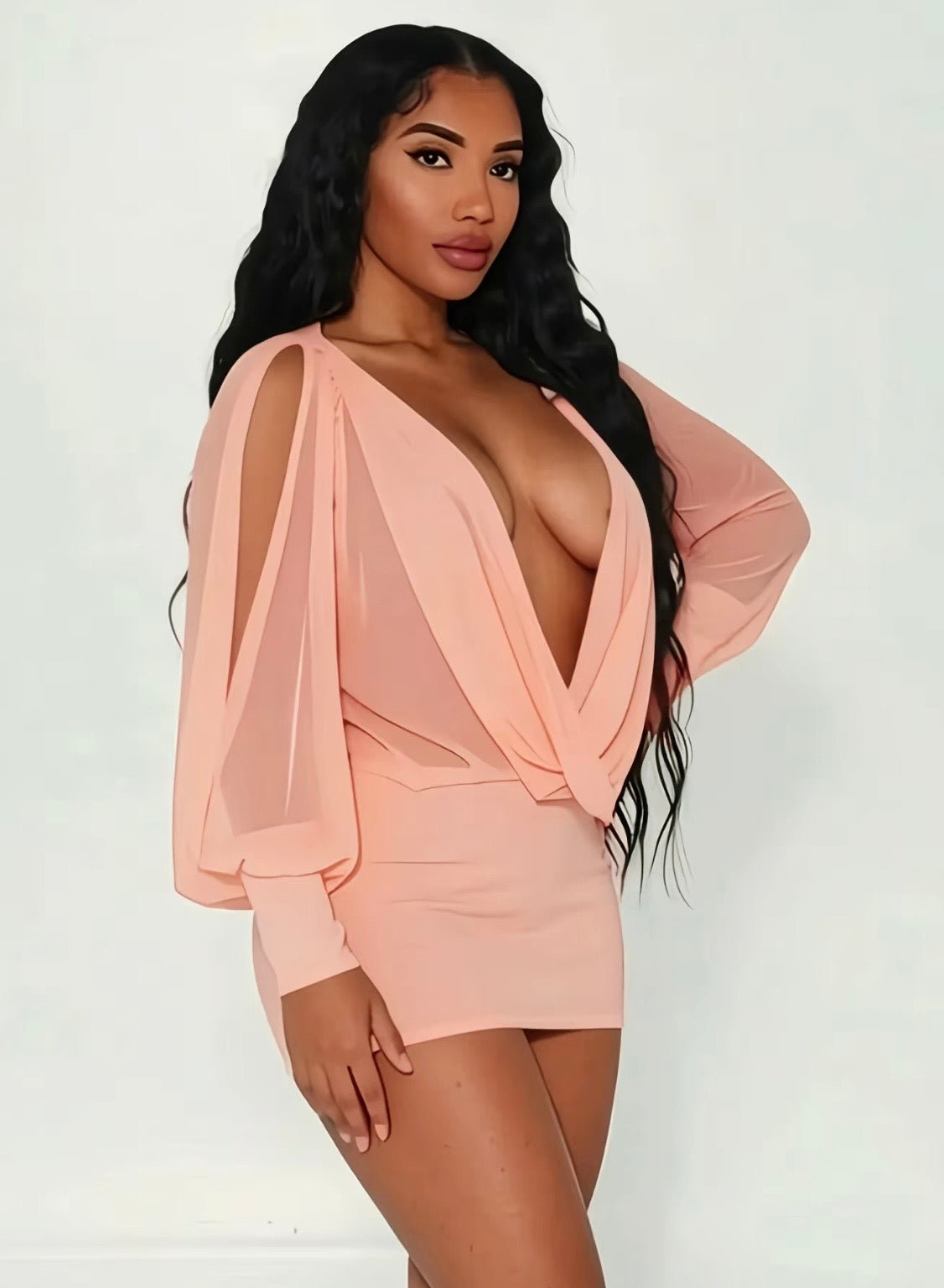 “Leo” Peach Dress