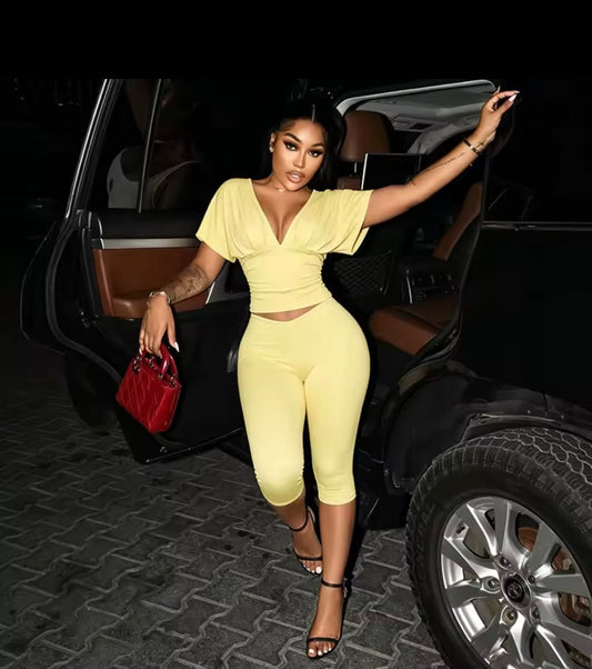 “Marissa” Yellow 2 Piece Set