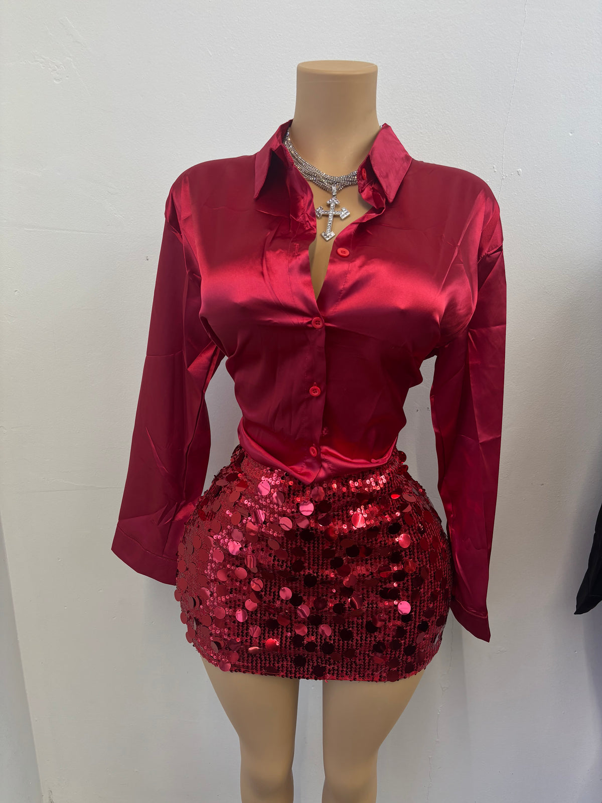 “Champagne Behavior” Red 2 Piece Set