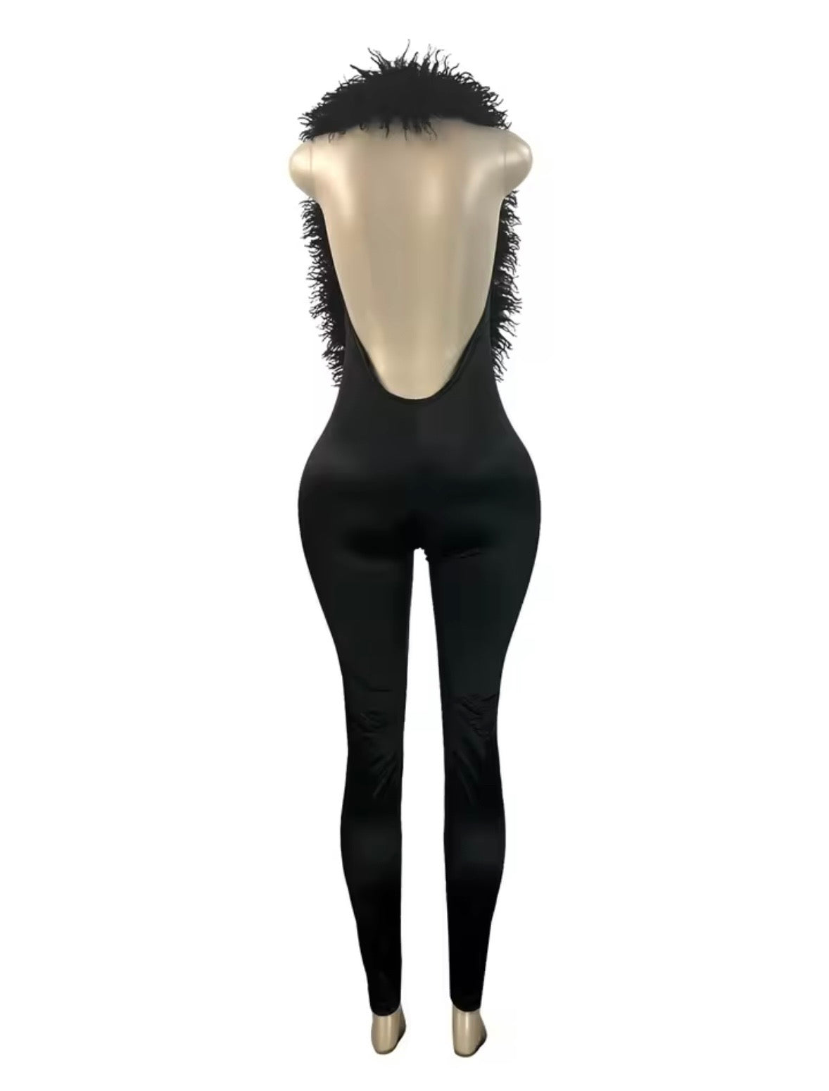 “Fancy Furr” Black Jumpsuit