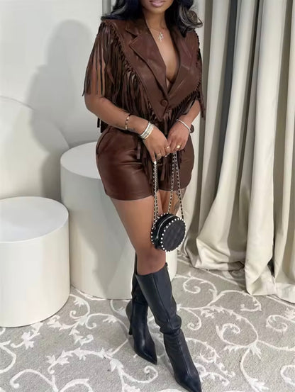 “Rodeo” Black Leather 2 Piece Set