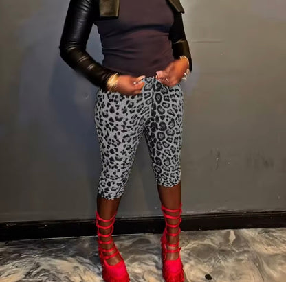 “Leopard Lina” Brown Shorts
