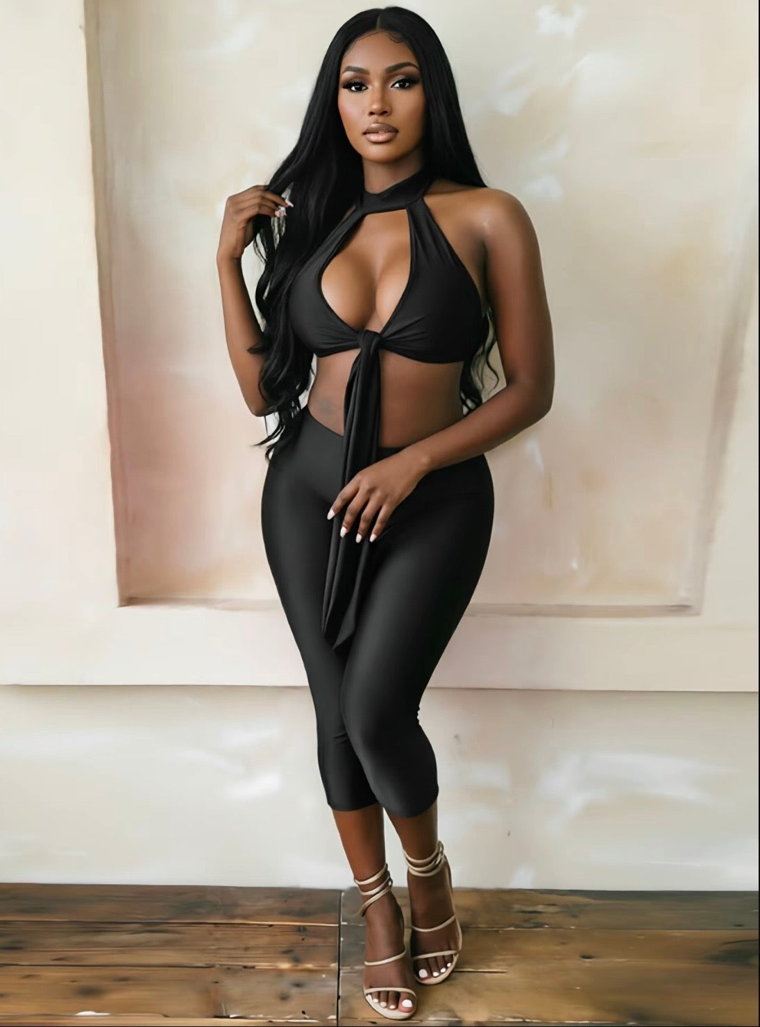 “Tied Down” Black 2 Piece Set
