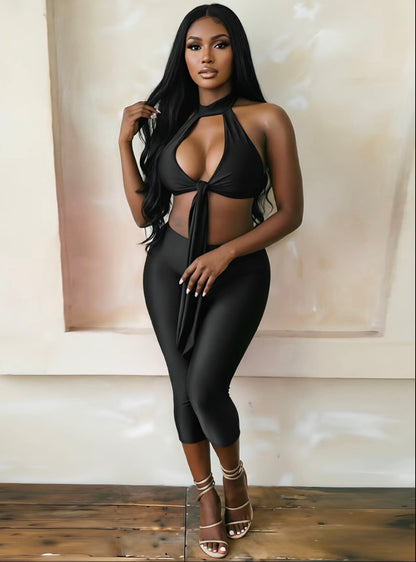 “Tied Down” Black 2 Piece Set