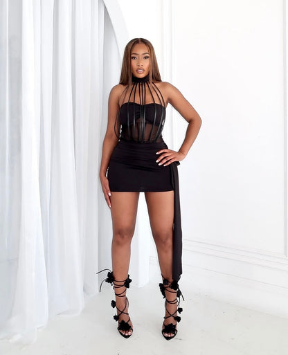 “Psychedelic” Black Dress