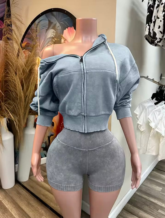“Bubble Yum” Grey 2 Piece Set