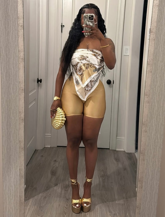 “Just A Girl” Gold 2 Piece Set