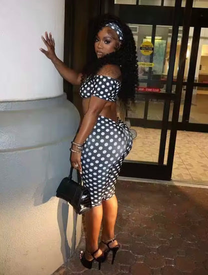 “Please Me” Black Polka 3 Piece Set