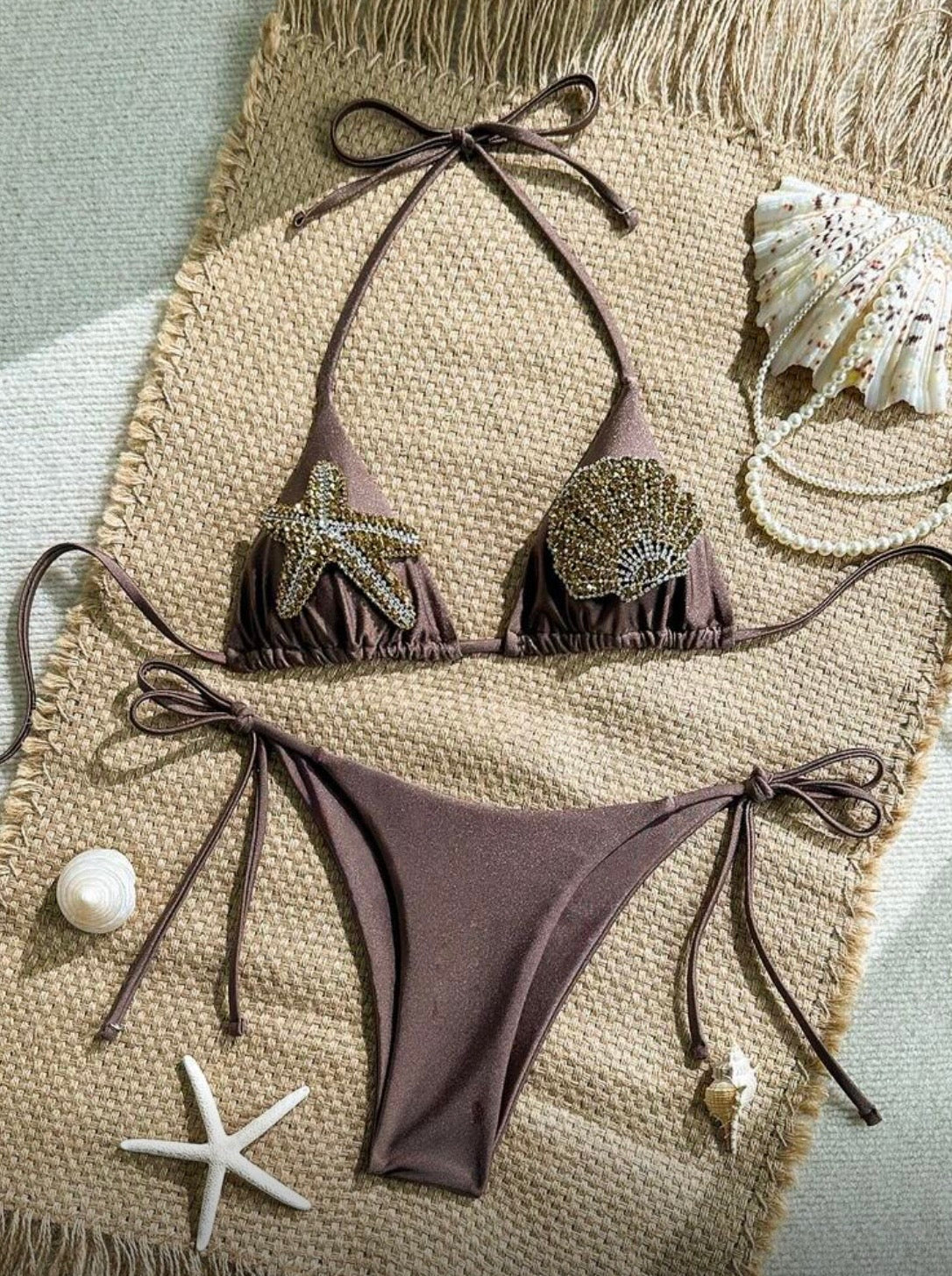 “Seashell” Brown 2 Piece Swimsuit