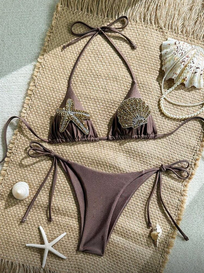 “Seashell” Brown 2 Piece Swimsuit