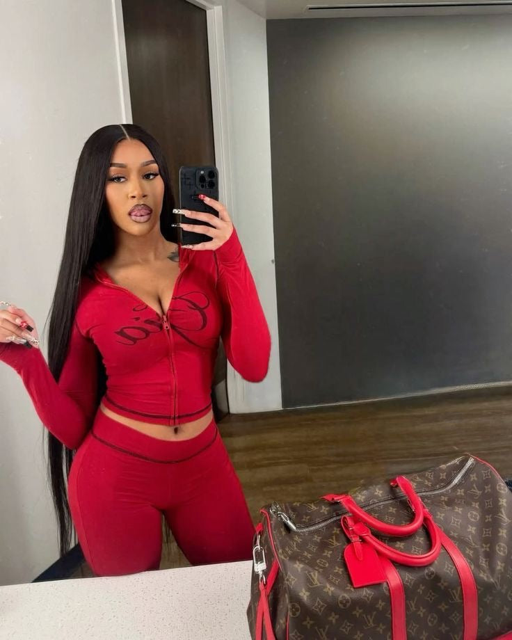 “Gia Is Me” Red 2 Piece Set