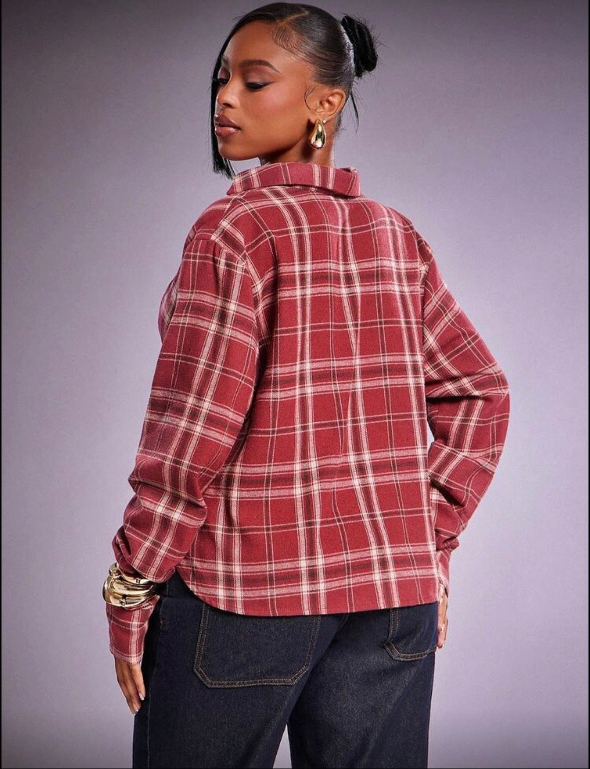 “Femme Flannel” Brown Top