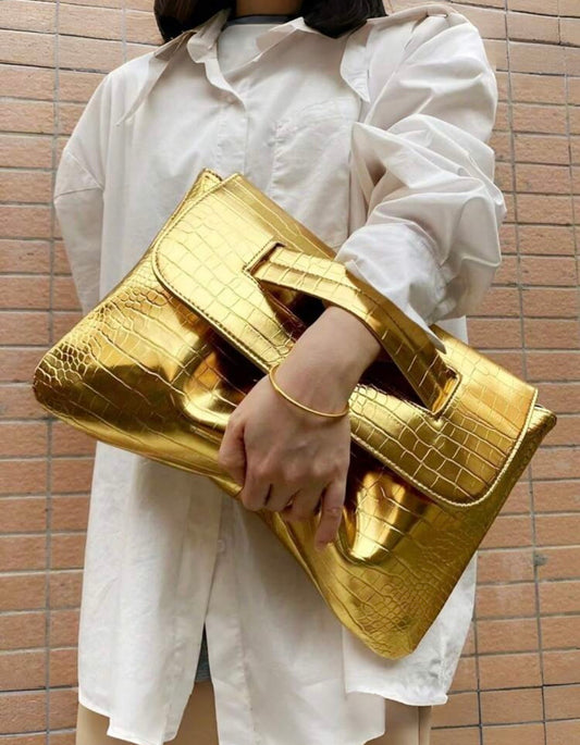 “Fierce” Gold Oversized Handbag