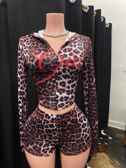 “Gia Is Me” Leopard 2 Piece Set