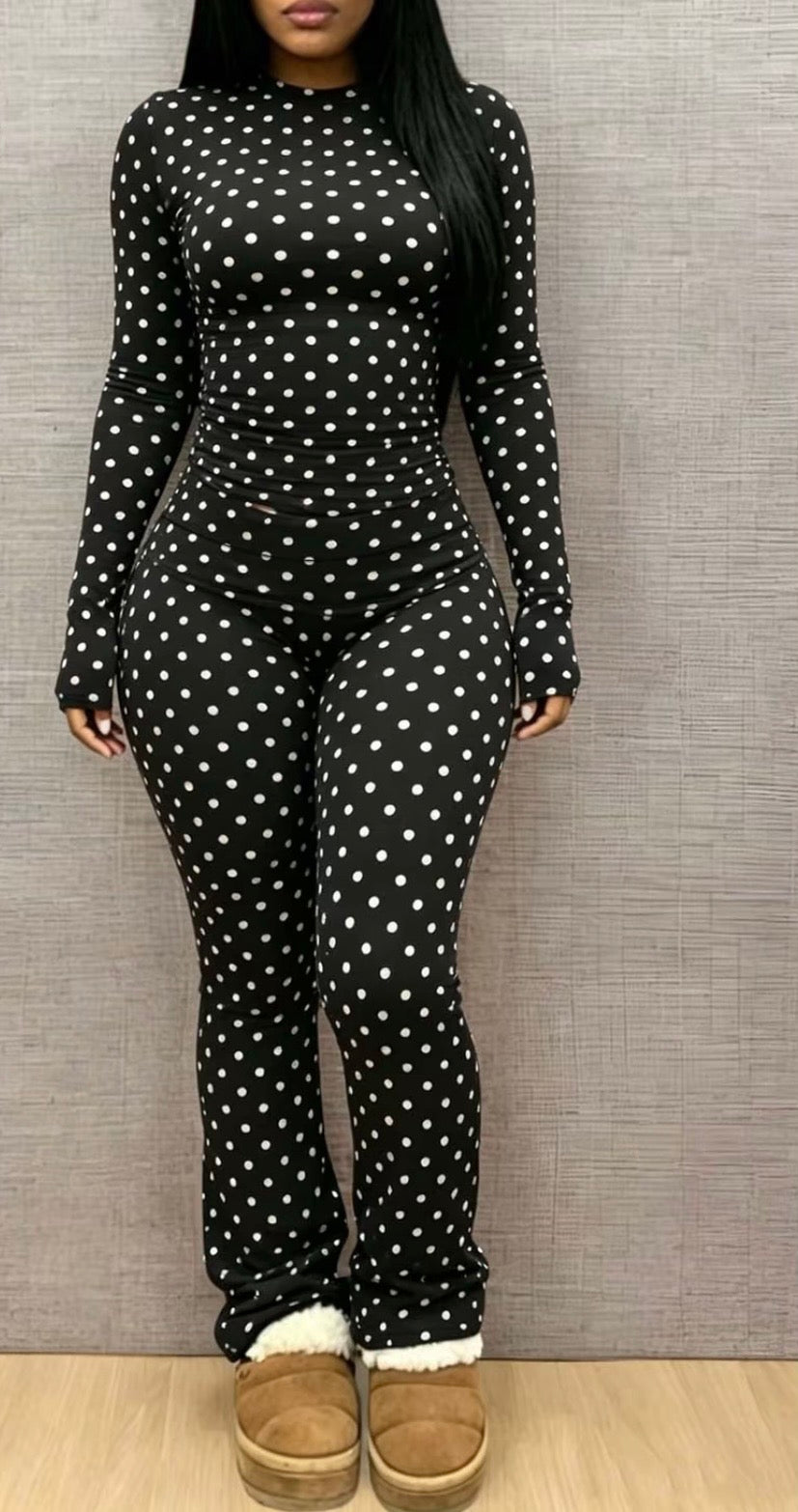 “Prissy Polka” Yellow 2 Piece Set