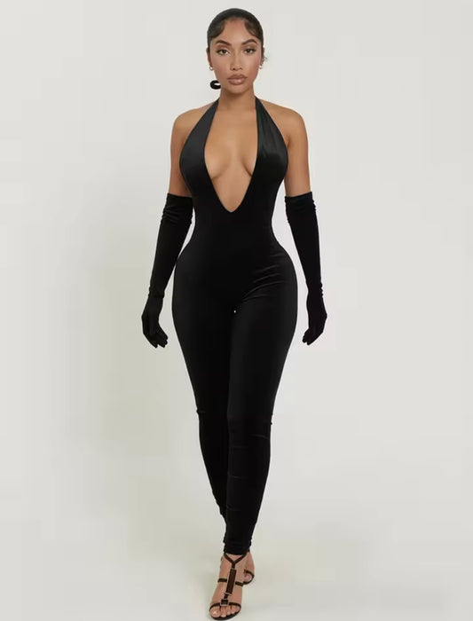 “Vline” Black 2 Piece Jumpsuit