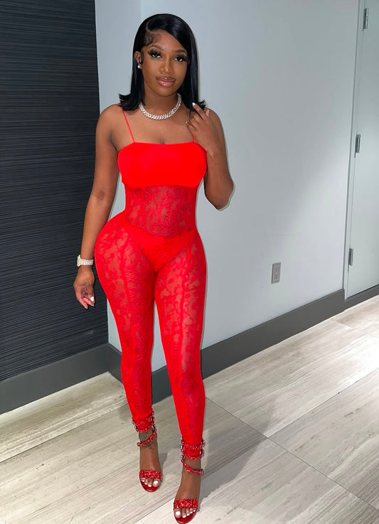 “Jalapeno” Red Jumpsuit