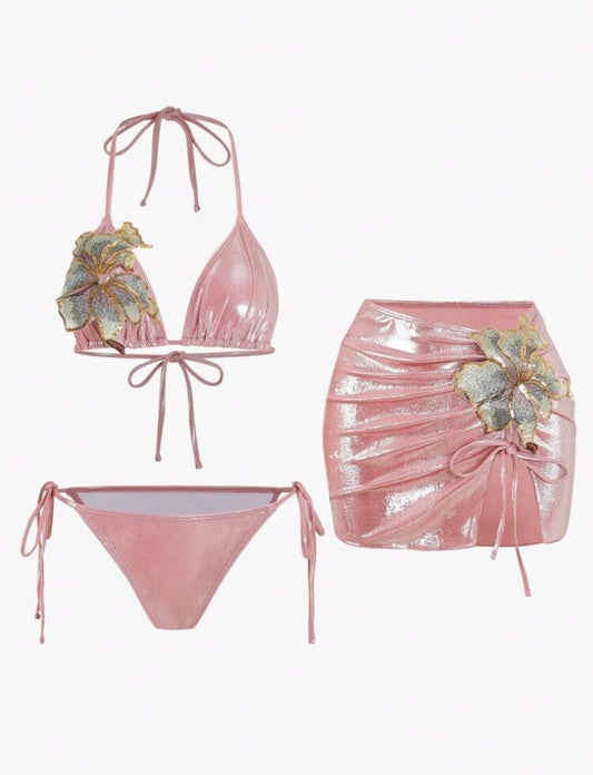 “Baby Plum” Pink 3 Piece Swimsuit