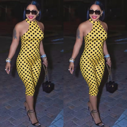 “Polka Pretty” Yellow Romper