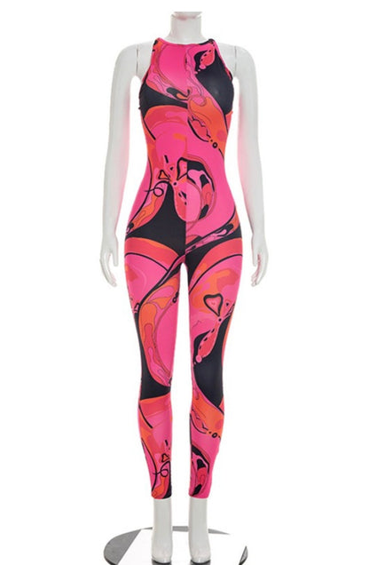 “Swirl Girl” Pink Jumpsuit