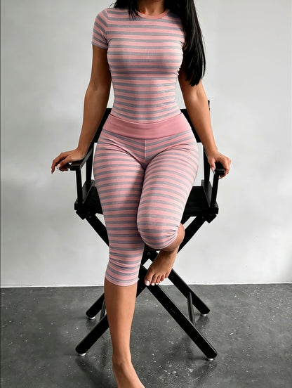 “Stevie Stripes” Pink 2 Piece Set