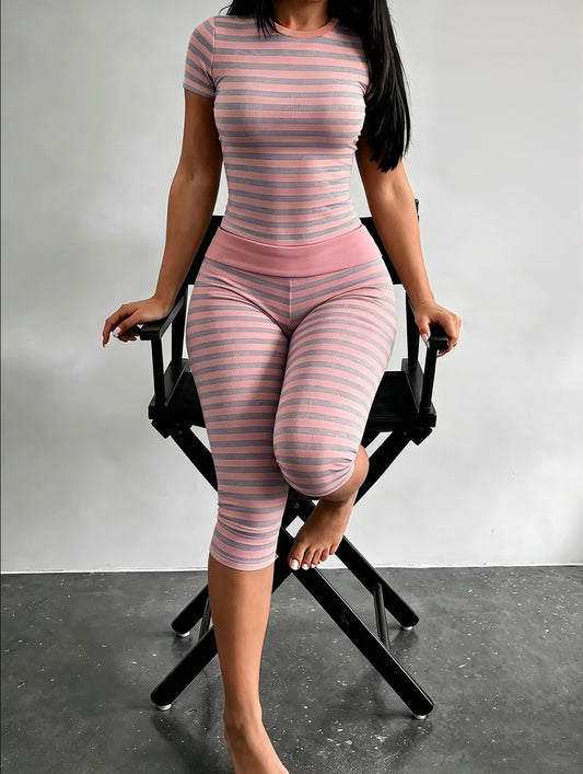 “Stevie Stripes” Pink 2 Piece Set