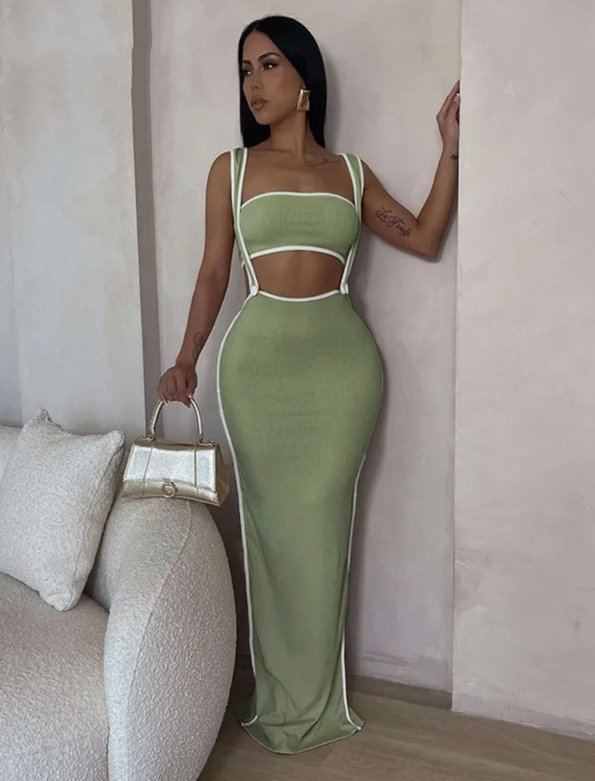 “She’s A 10” Green Ribbed Dress