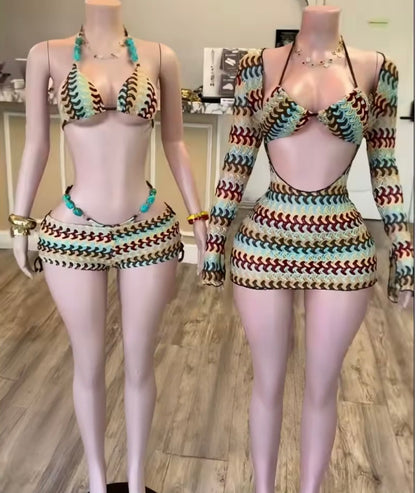 “Summer Swim” Multicolor 3 Piece Swimsuit