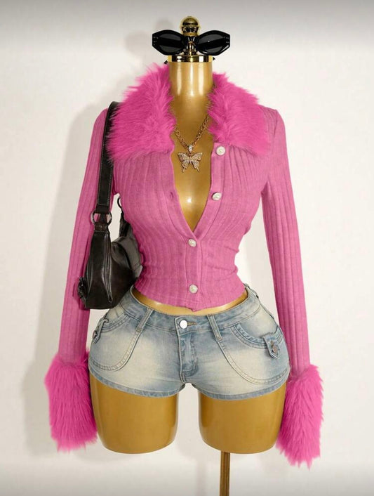“Angelic Furr” Pink Top