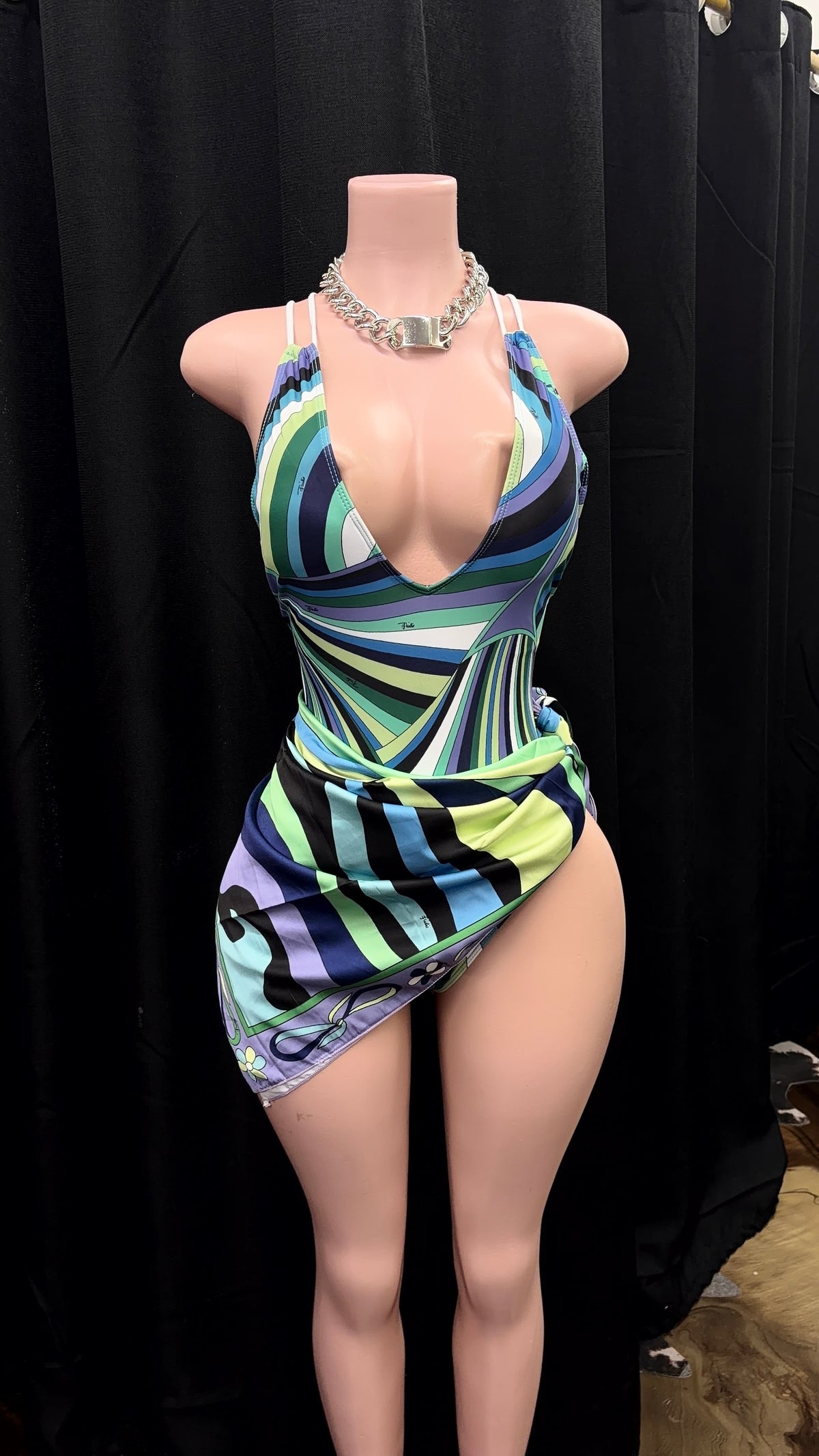 “Pucci” Blue 2 Piece Swimsuit