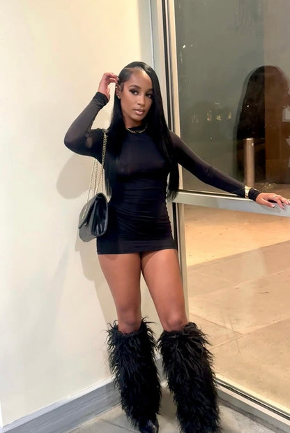 “Midnight Streak” Black Dress